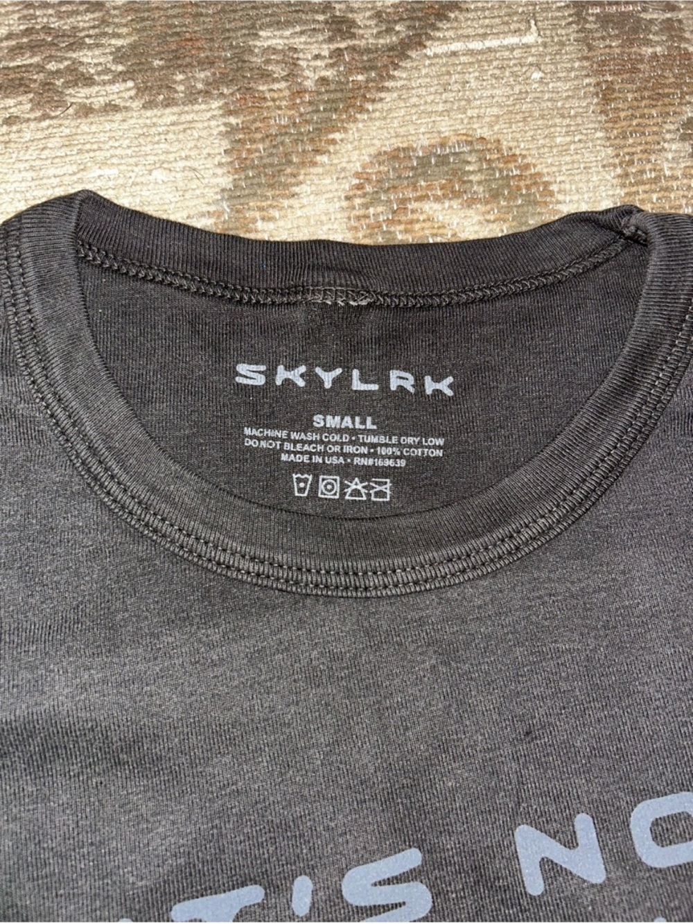 SKYLRK Women's Black Graphic Baby Tee - " It's Not Clocking" - Picture 2 of 2